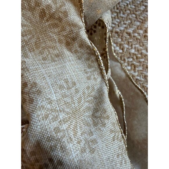 (2) brown burlap snowflake Christmas bows - Picture 3 of 12